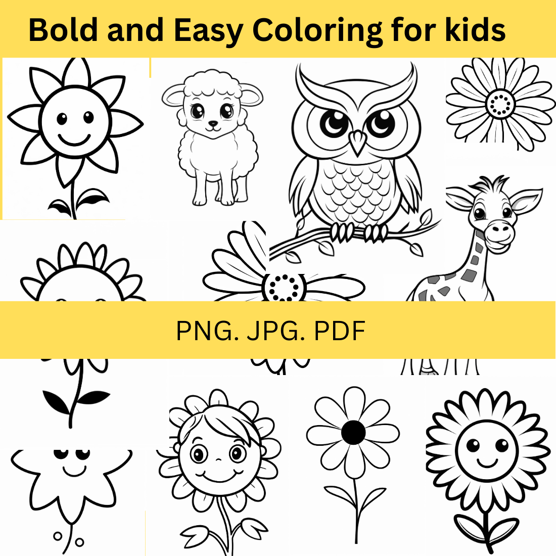 Bold and Easy Coloring for kids Pages 290 preview image.