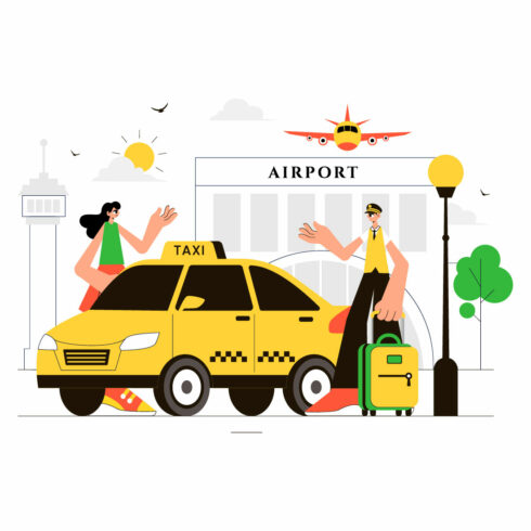 9 Airport Taxi Service Illustration cover image.