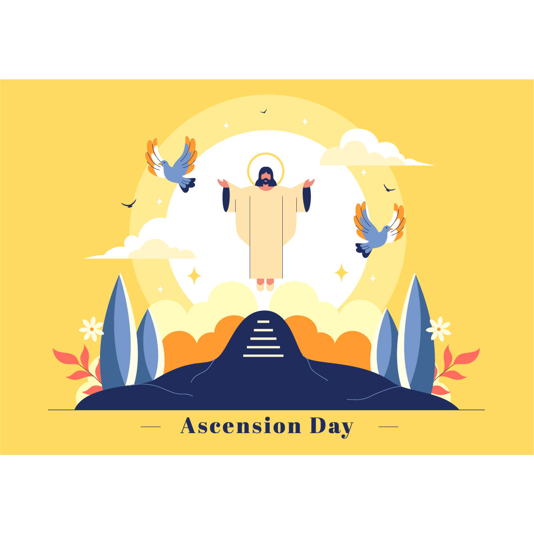 9 Christian Ascension Day Illustration preview image.