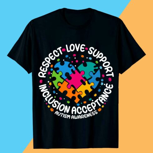 Autism Awareness Puzzle Circle Design T shirt Eps cover image.