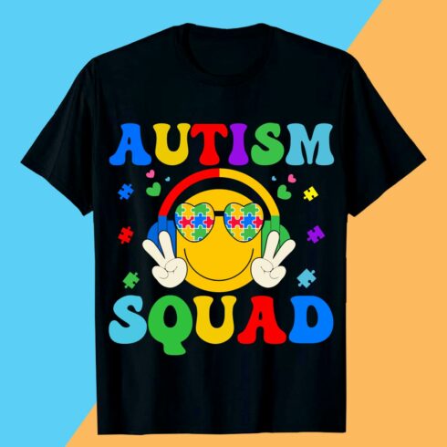 Autism Squad Cool Emoji Design t-shirt EPS cover image.