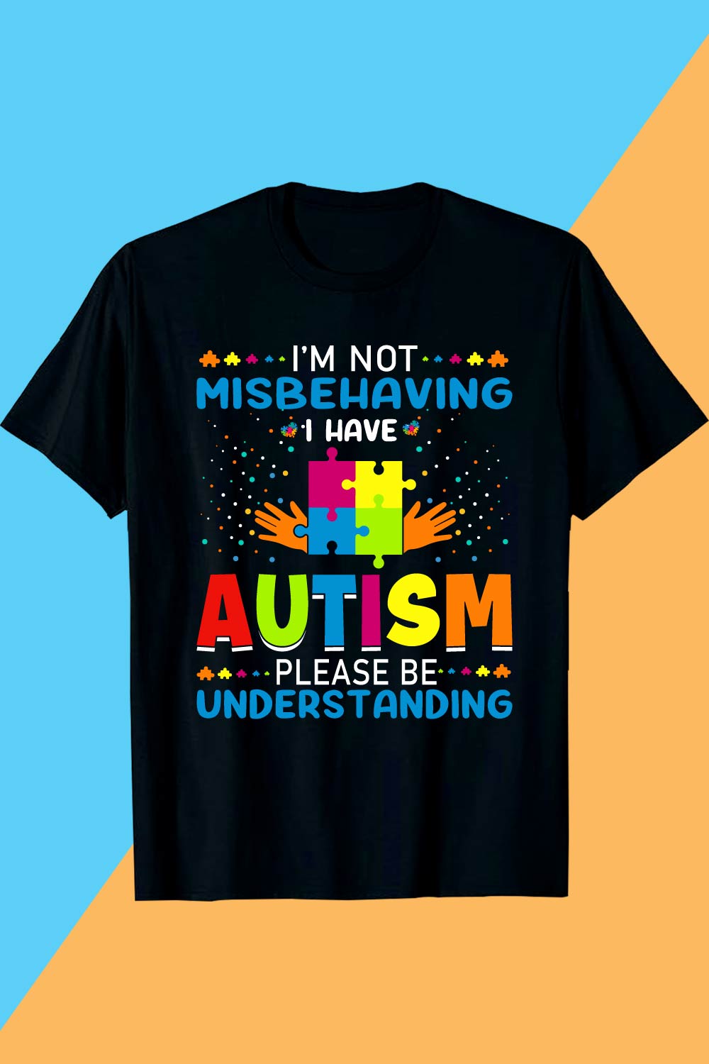 Misbehaving I Have Autism, What's Your Excuse T shirt Design pinterest preview image.