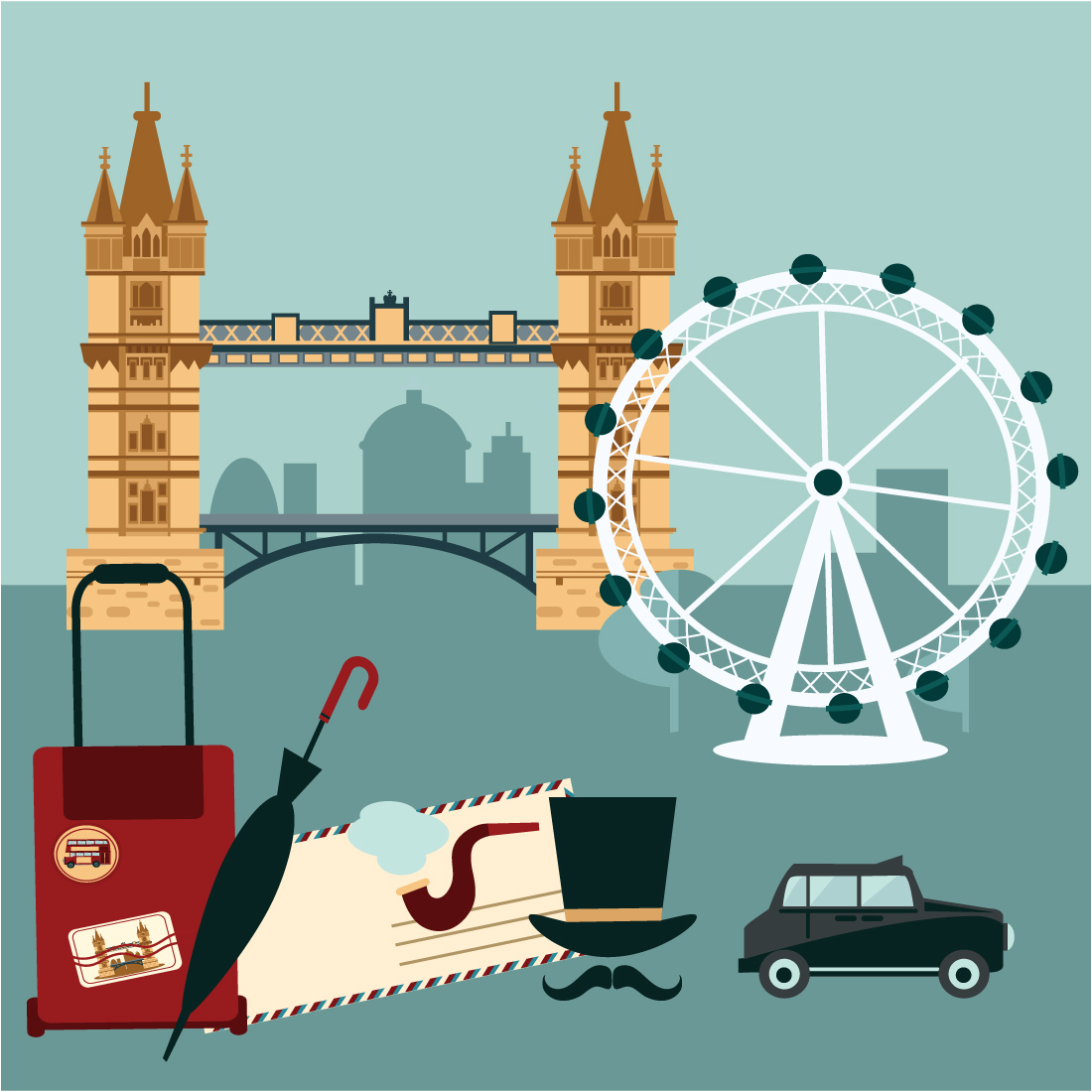 The wonderful British icon, touristic-set preview image.