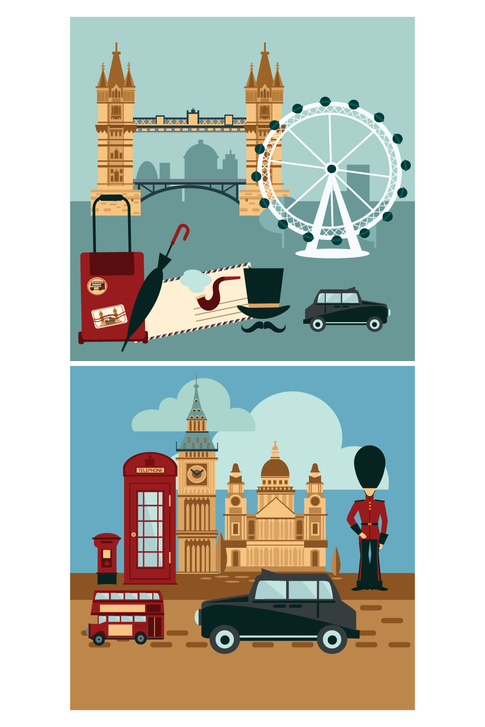 The wonderful British icon, touristic-set pinterest preview image.