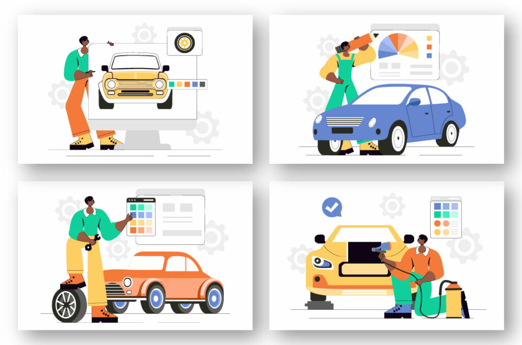 9 Car Customization and Modifications Illustration - MasterBundles