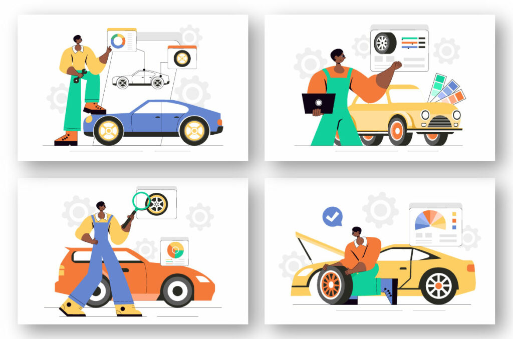 9 Car Customization and Modifications Illustration - MasterBundles