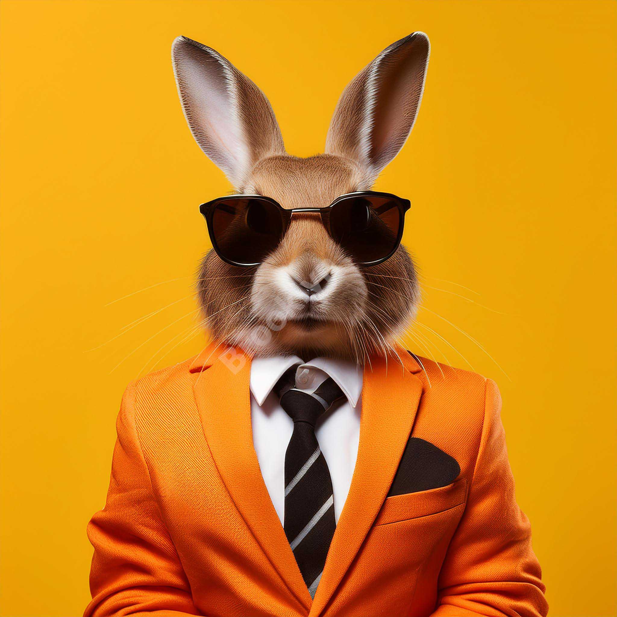 Cool White Rabbit with Orange Sunglasses Giving a Thumbs-Up cover image.