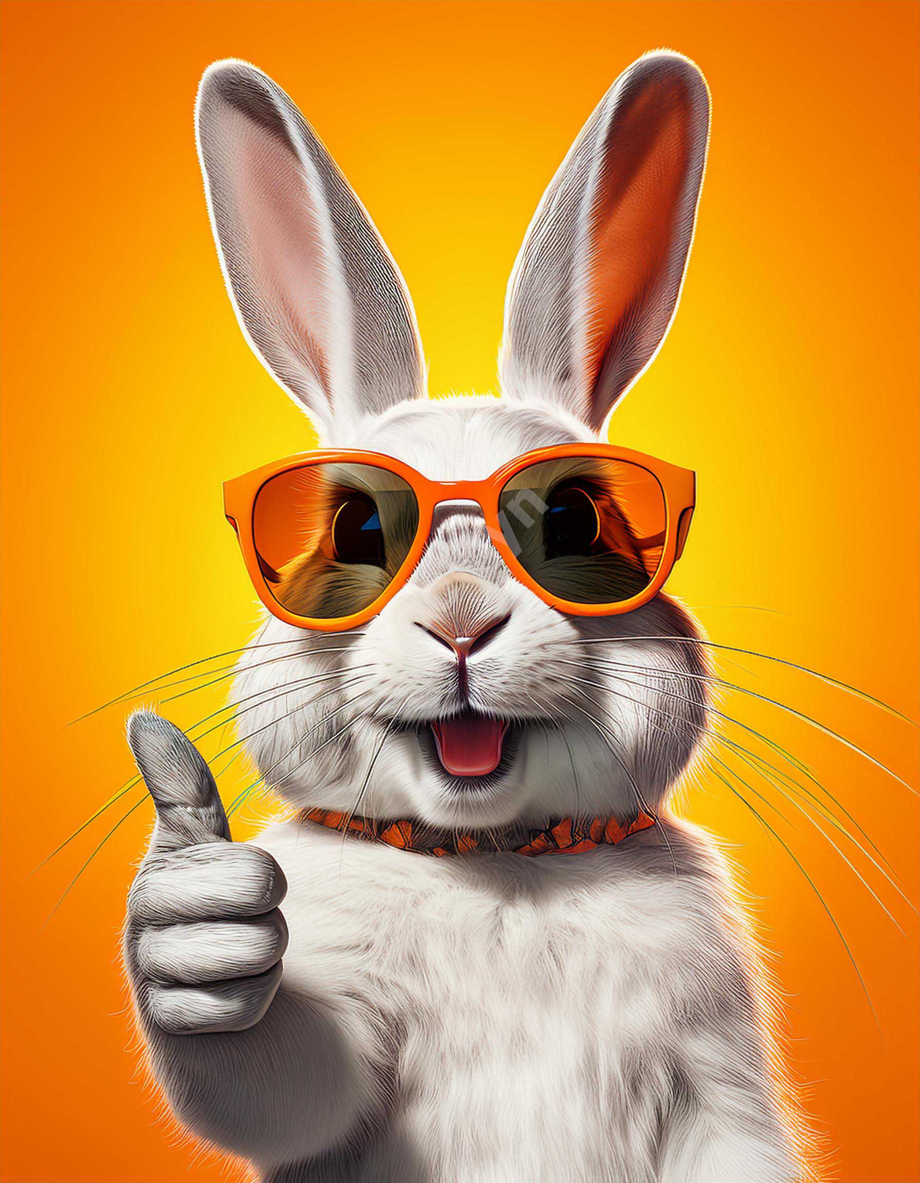 cool white rabbit orange sunglasses thumbs up 4 634