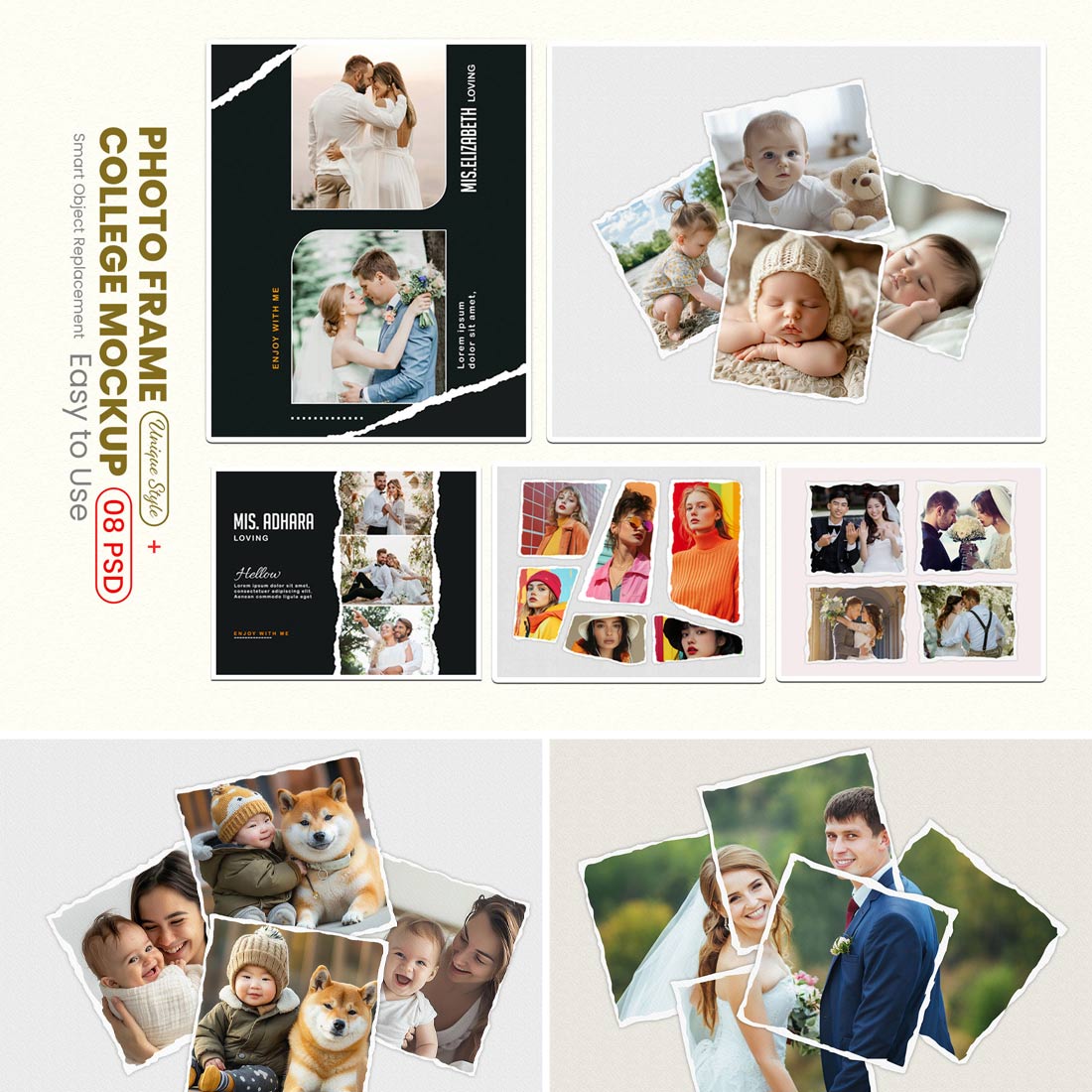 Psd Collage Photo Frame Template cover image.