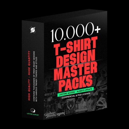 T-shirt Design Master Packs - Graphic Tees for Print on Demand and Clothing Brands cover image.