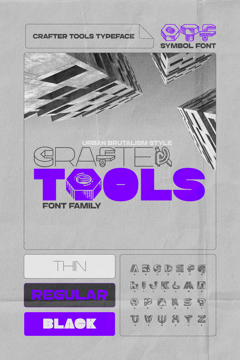 Crafter Tools Font Family pinterest preview image.