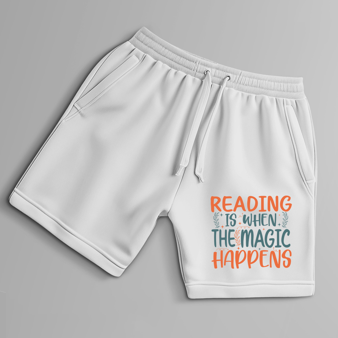 cute bookish typography graphic perfect for t shirts and merch 9 with shorts mock up 538