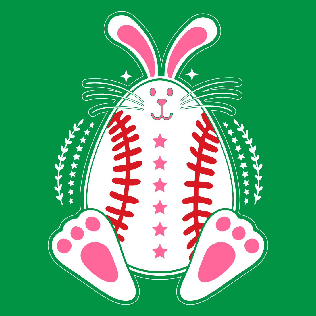 Baseball Bunny Icon – Cute Sports-Themed Easter Design preview image.