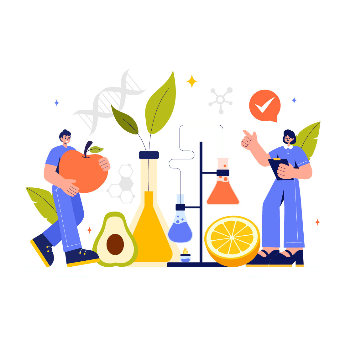 9 Food Science Laboratory Illustration preview image.