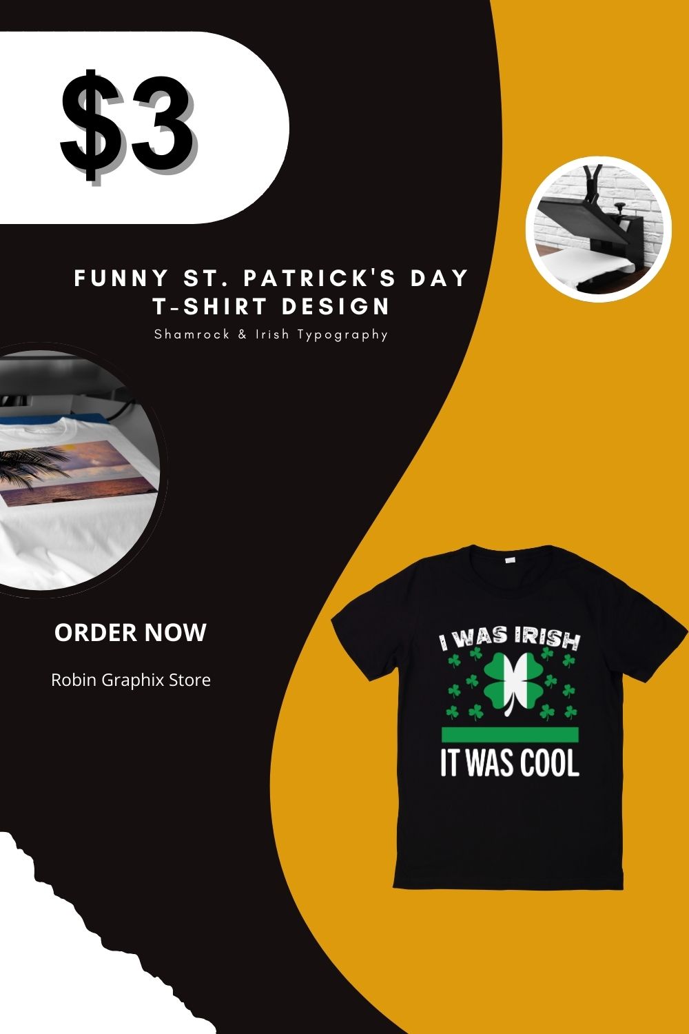 Funny-St-Patrick's-Day-T-Shirt-Design pinterest preview image.