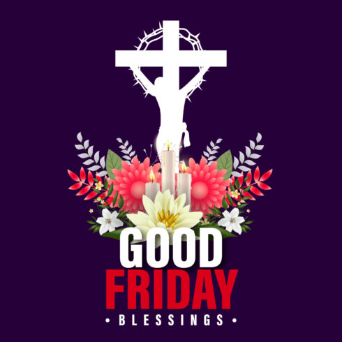 Good Friday Banner, Vector, Christians use cover image.