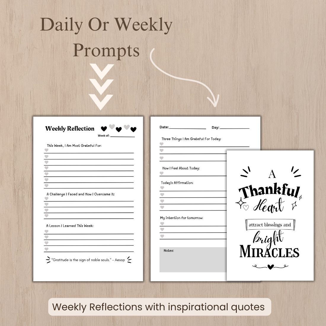 Gratitude Journal with weekly reflections (KDP Interior) preview image.