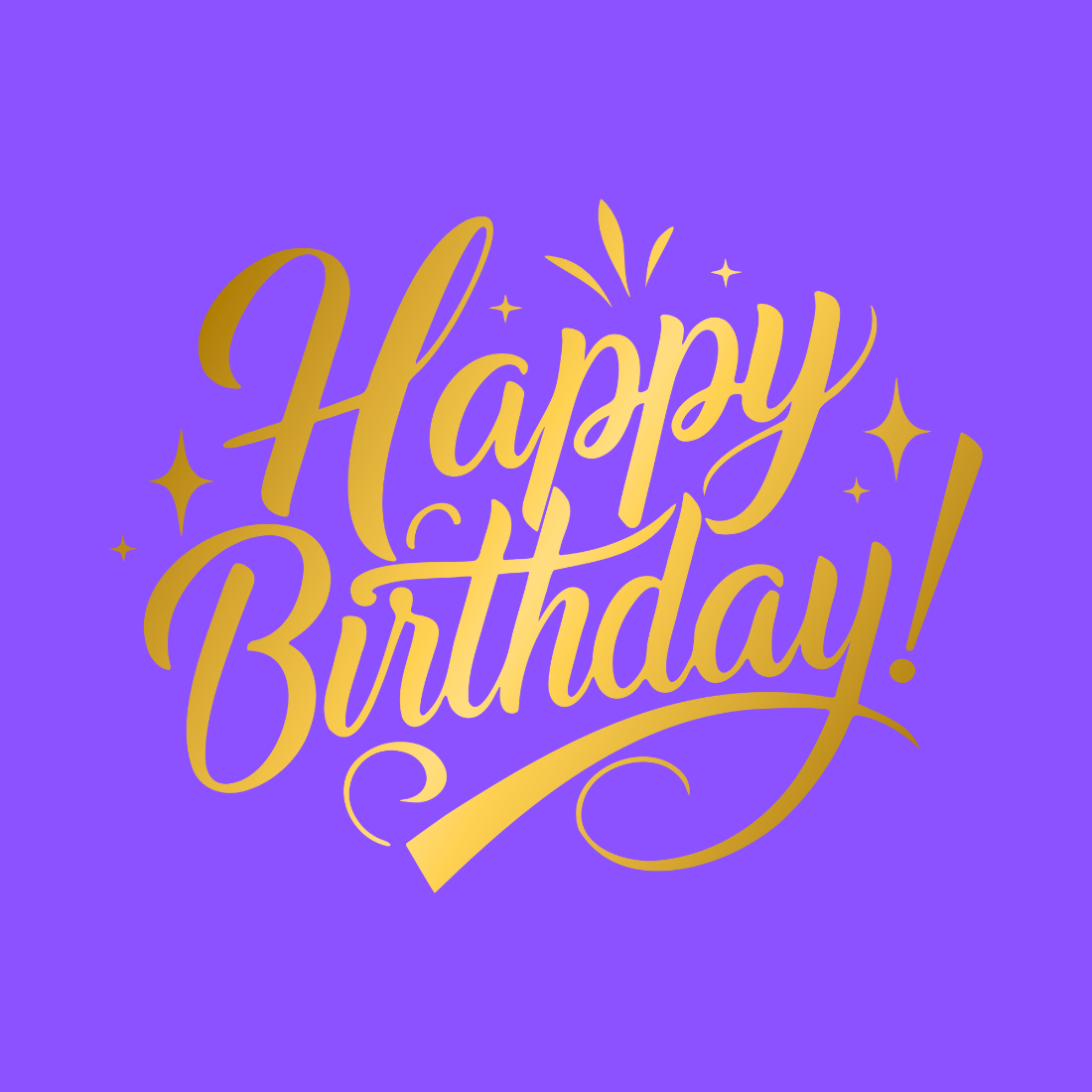 Elegant Happy Birthday Typography preview image.