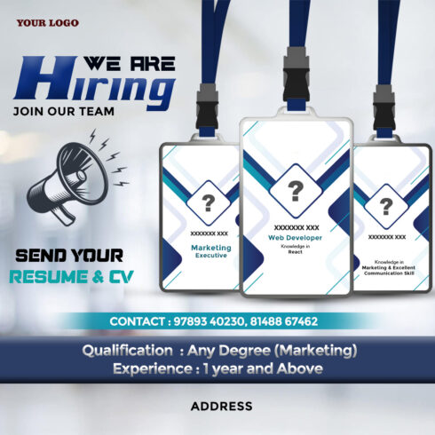 Hiring Poster Template cover image.