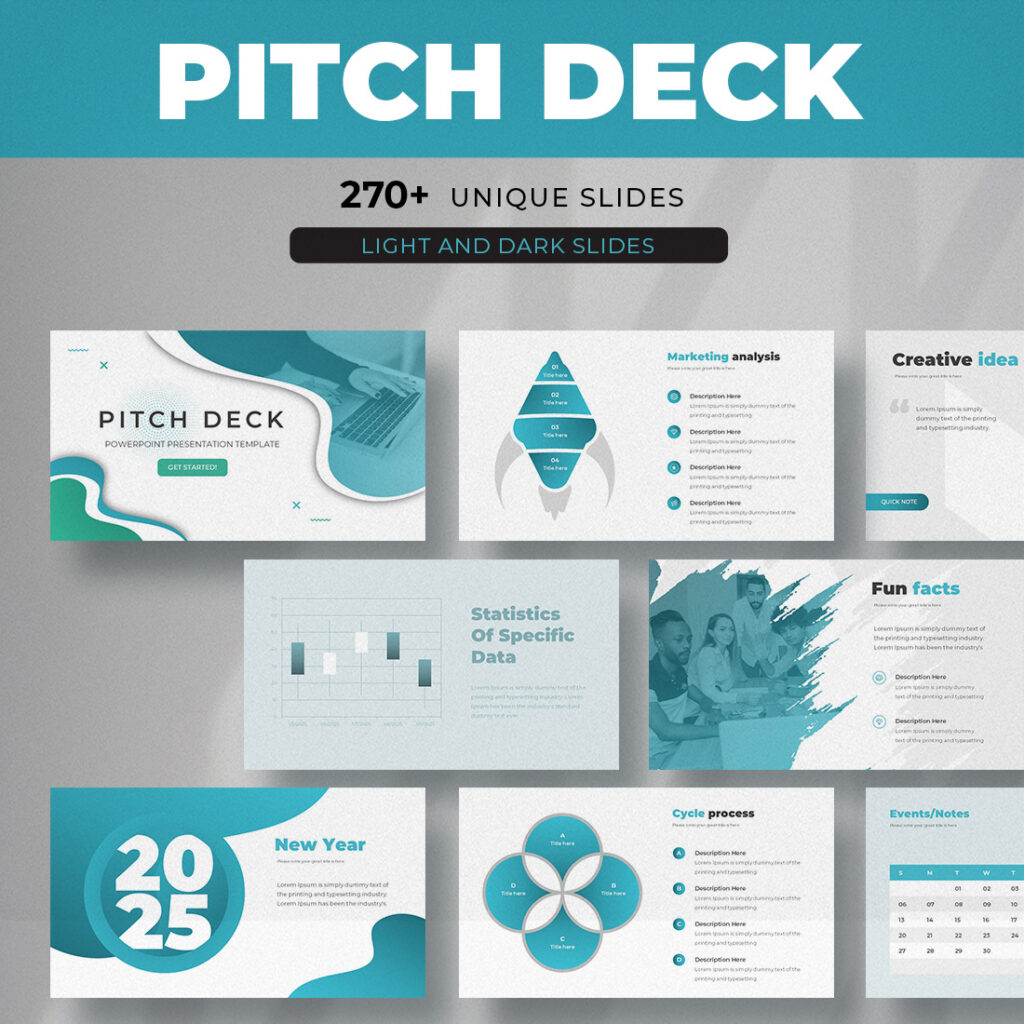 Pitch Deck PowerPoint presentation templates - MasterBundles