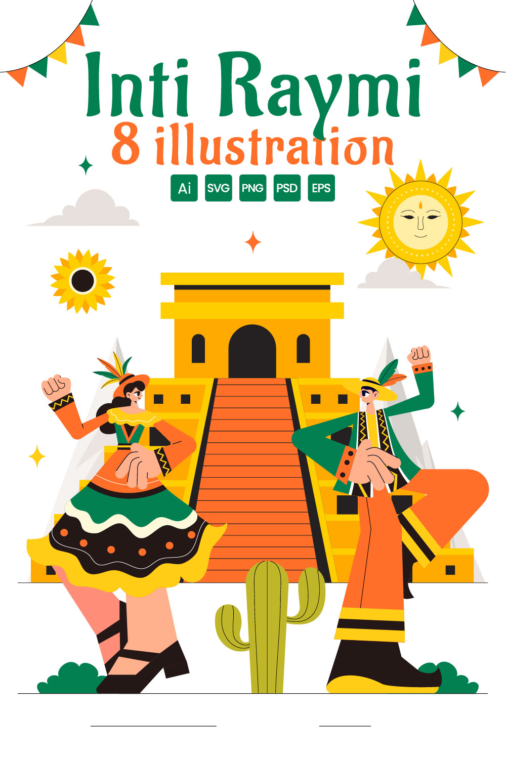 8 Inti Raymi Vector Illustration pinterest preview image.