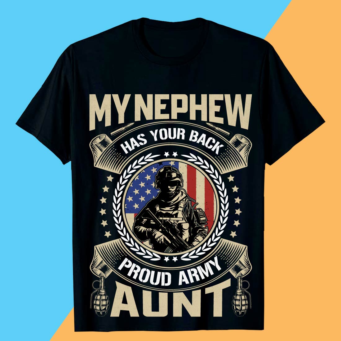 Proud Army Aunt – My Nephew Has Your Back T shirt Memorial day t shirt design preview image.