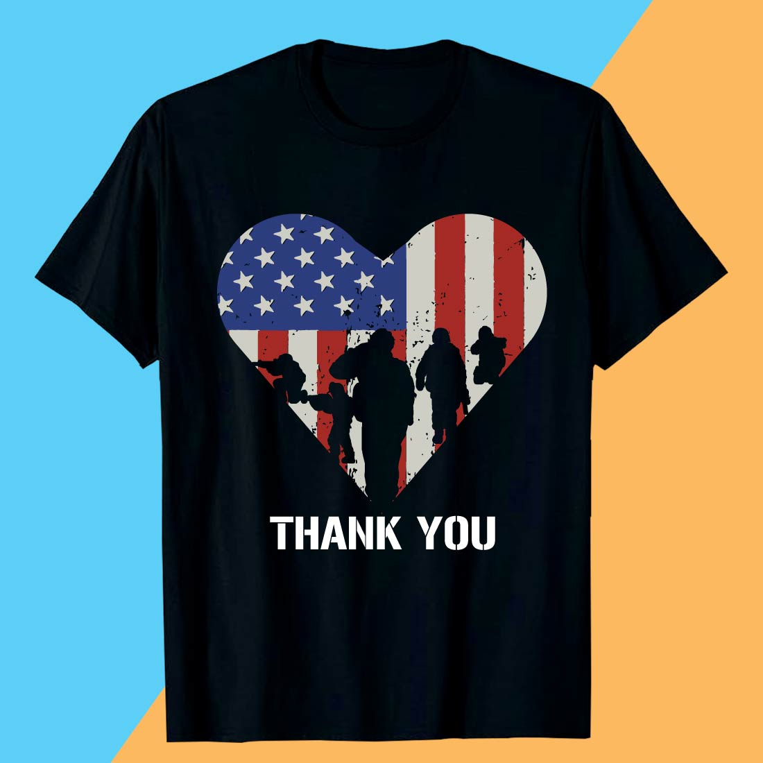 Patriotic Military Tribute – Thank You Memorial day t shirt design cover image.