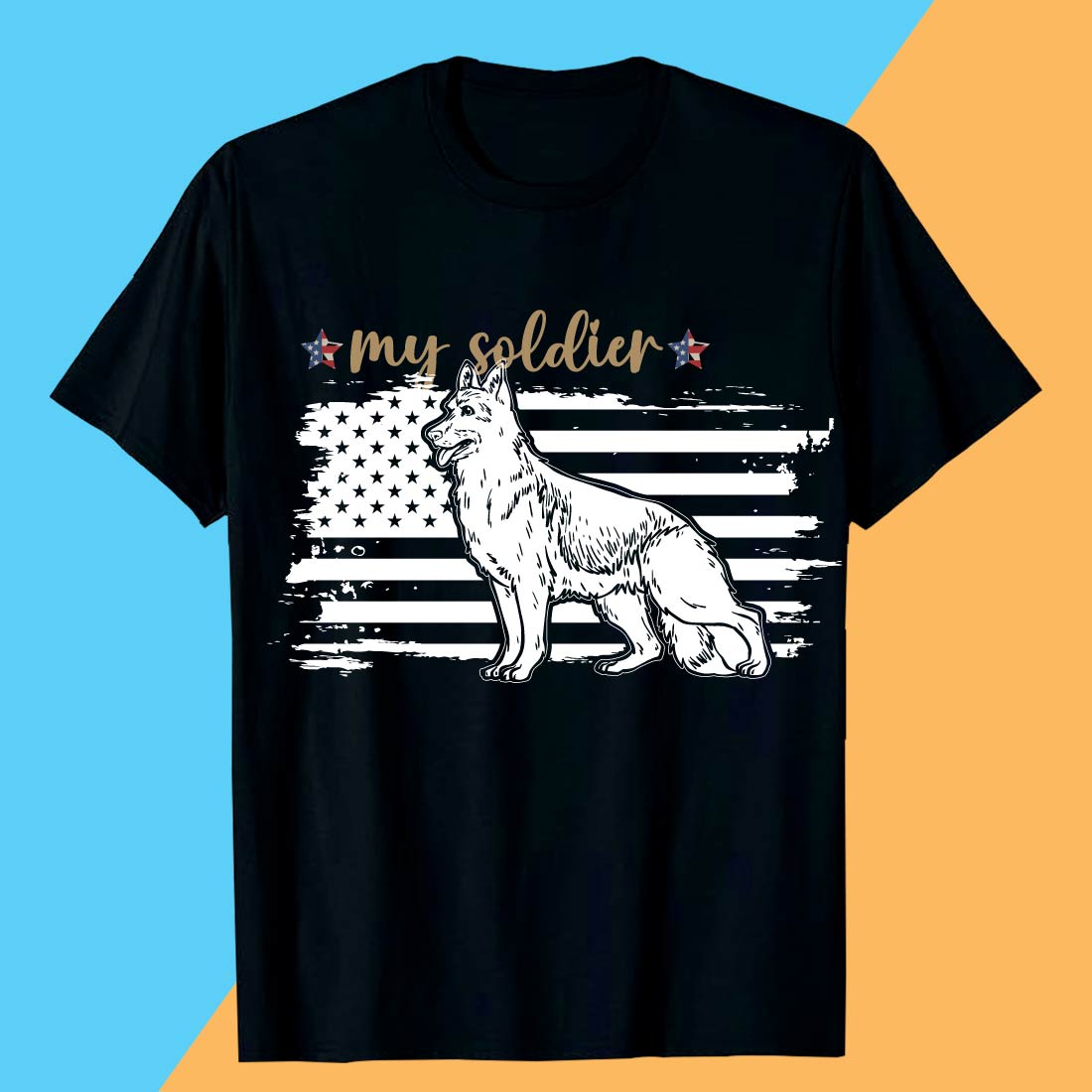 Military Service Dog – My Soldier Tribute Memorial day t shirt design cover image.