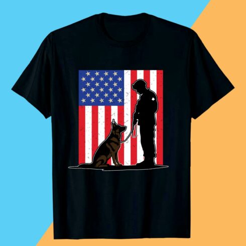 Military K9 Soldier Tribute T shirt Best Memorial Day Design cover image.