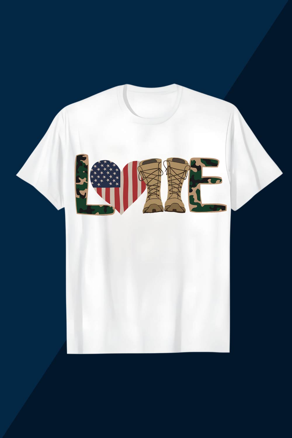 Patriotic Military "LOVE" Design T shirt Best Memorial Day Design t-shirt pinterest preview image.