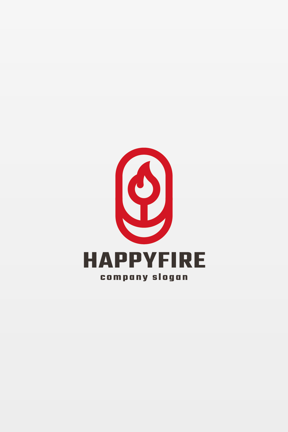 Happy Fire Logo pinterest preview image.