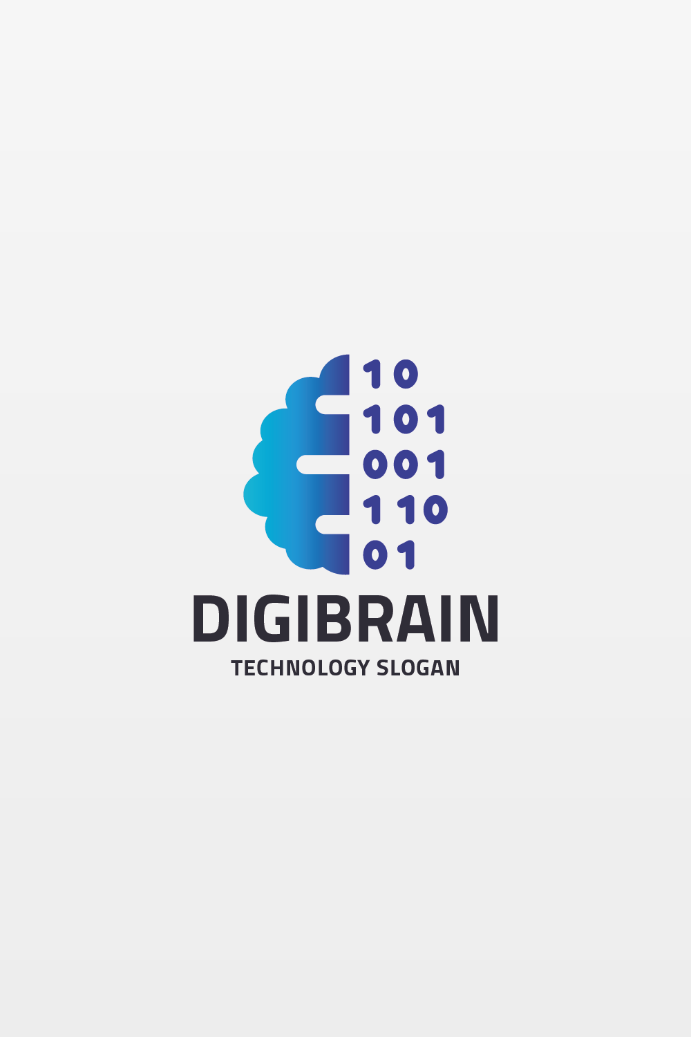 Digital Brain Ai Code Logo pinterest preview image.