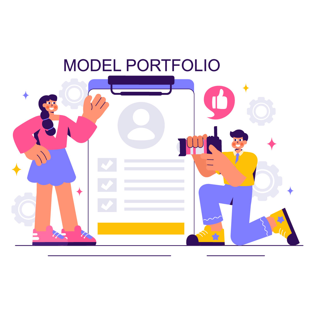 10 Model Portfolio Illustration cover image.