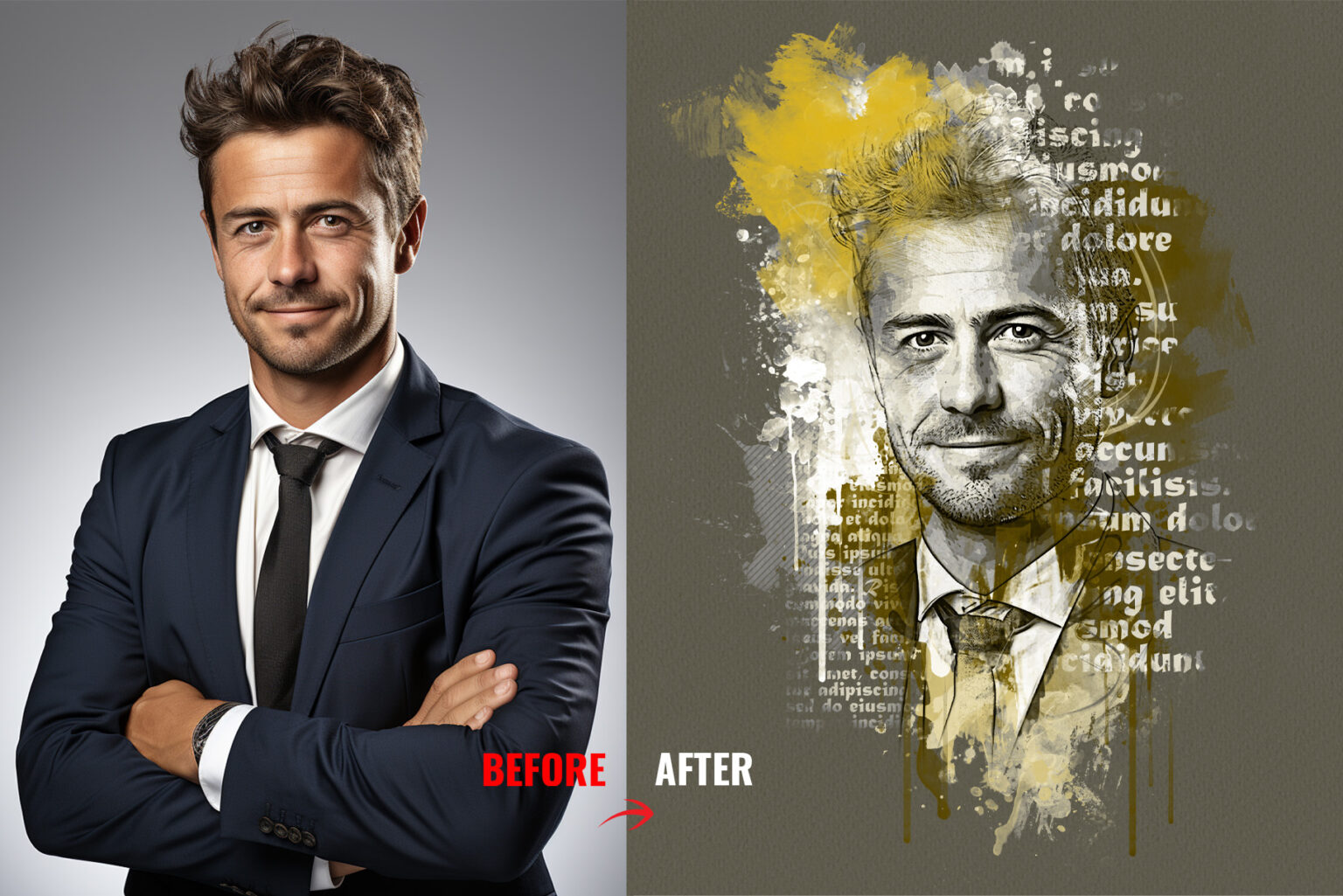Novel Text Portrait Art Photo Effect - MasterBundles