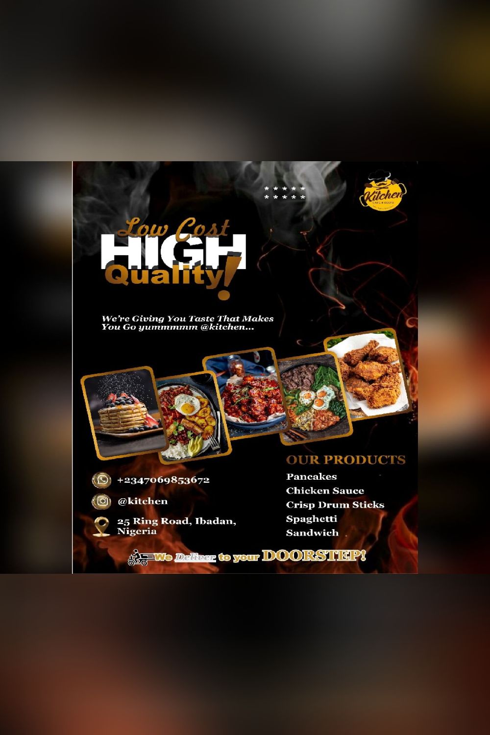 Restaurant Flyer Design pinterest preview image.