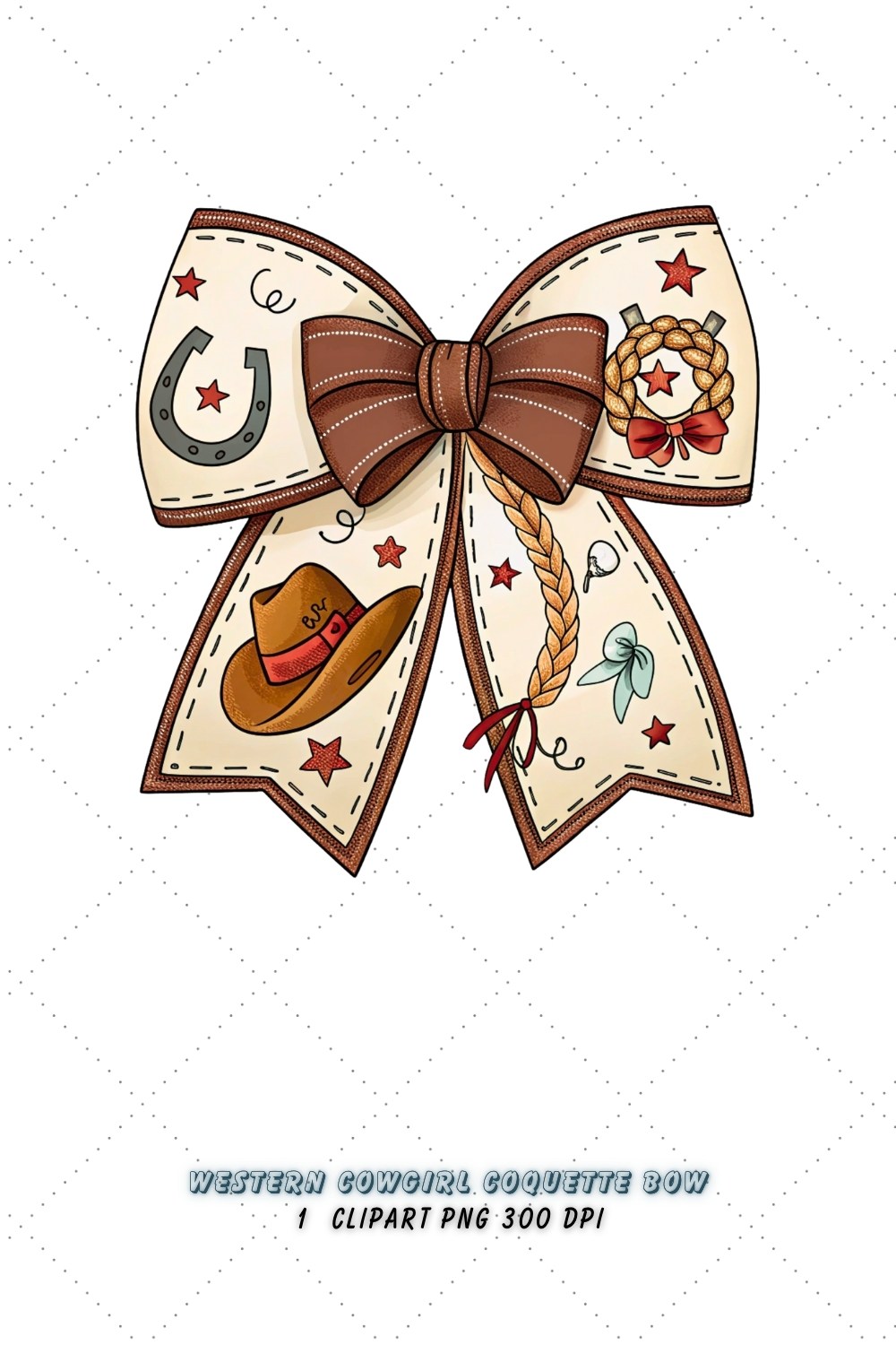 Western Cowgirl Coquette Bow Clipart, western cowgirl bow, coquette bow clipart, rodeo theme bow, cowgirl design art, digital bow design, rustic western bow, country bow art, western design clipart, coquette bow art, cowgirl sublimation design pinterest preview image.