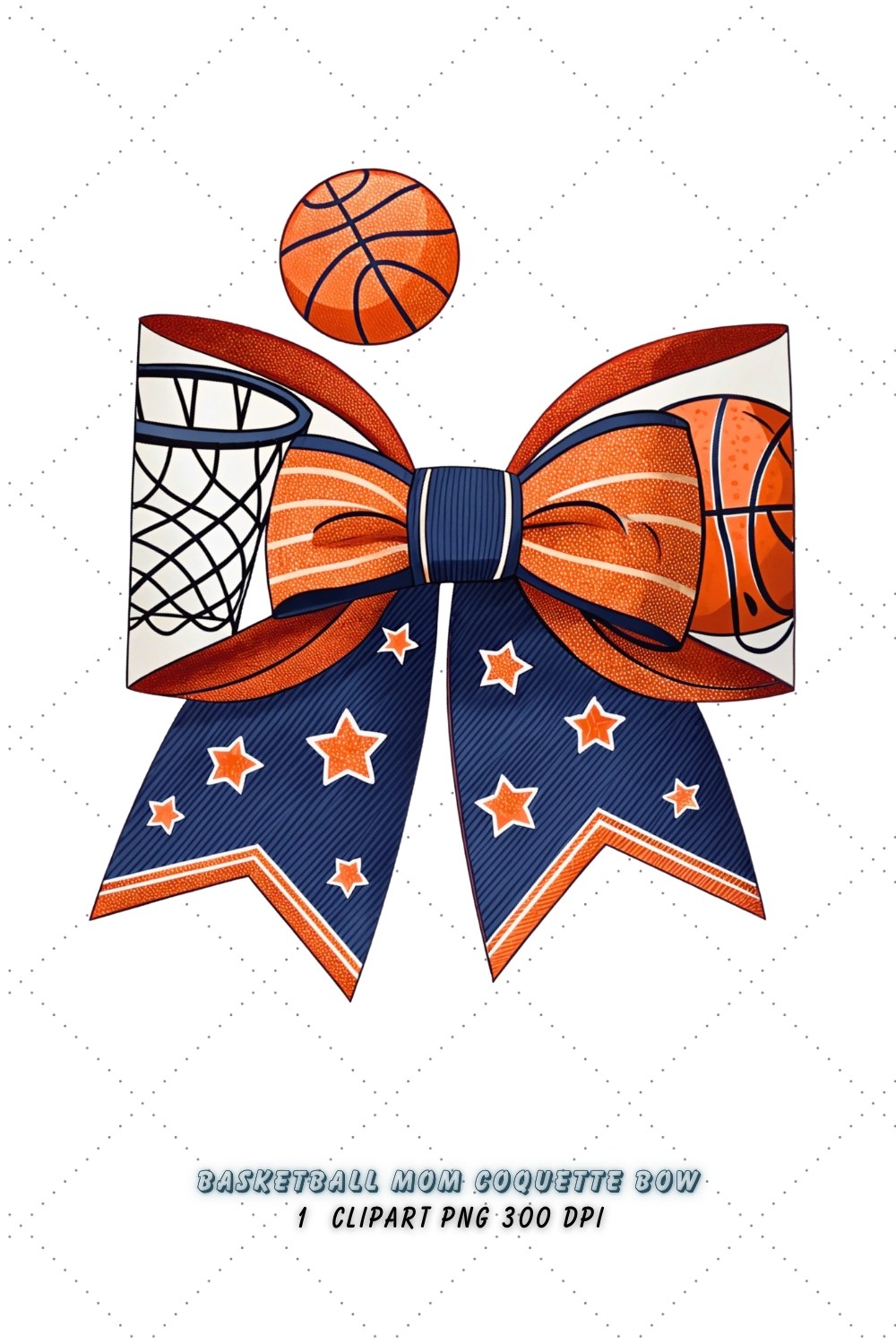 Basketball Mom Coquette Bow Clipart, basketball mom bow, coquette bow clipart, sports hoop bow, basketball cheer design, digital bow design, mom life bow, hoop spirit art, basketball bow design, coquette bow art, sports sublimation design pinterest preview image.