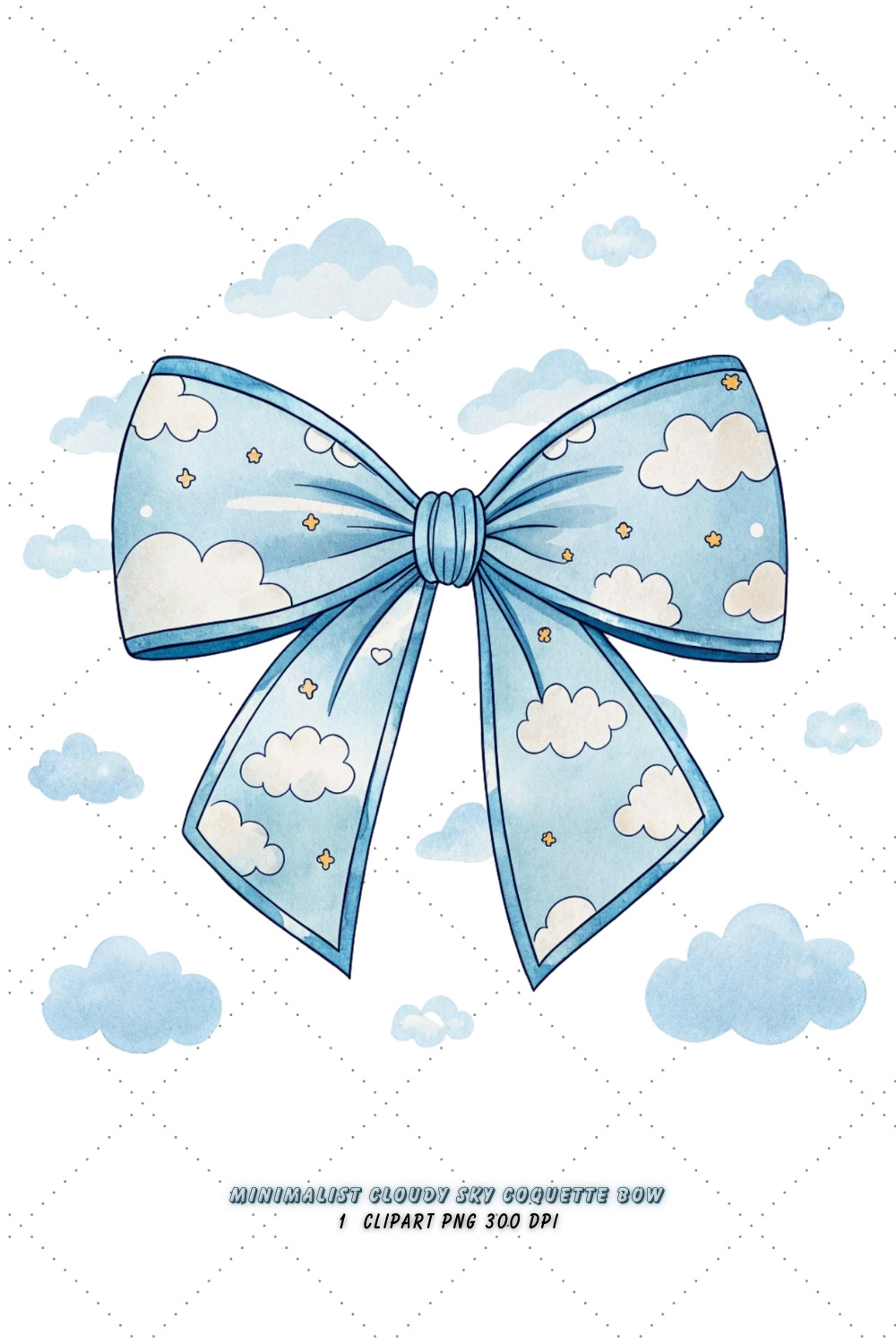 Minimalist Cloudy Sky Coquette Bow Clipart, minimalist cloudy bow, sky coquette bow, clean bow design, cloudy sky clipart, digital bow design, modern minimalist bow, sky bow art, minimalist clean design, coquette bow art, sky sublimation design, pinterest preview image.