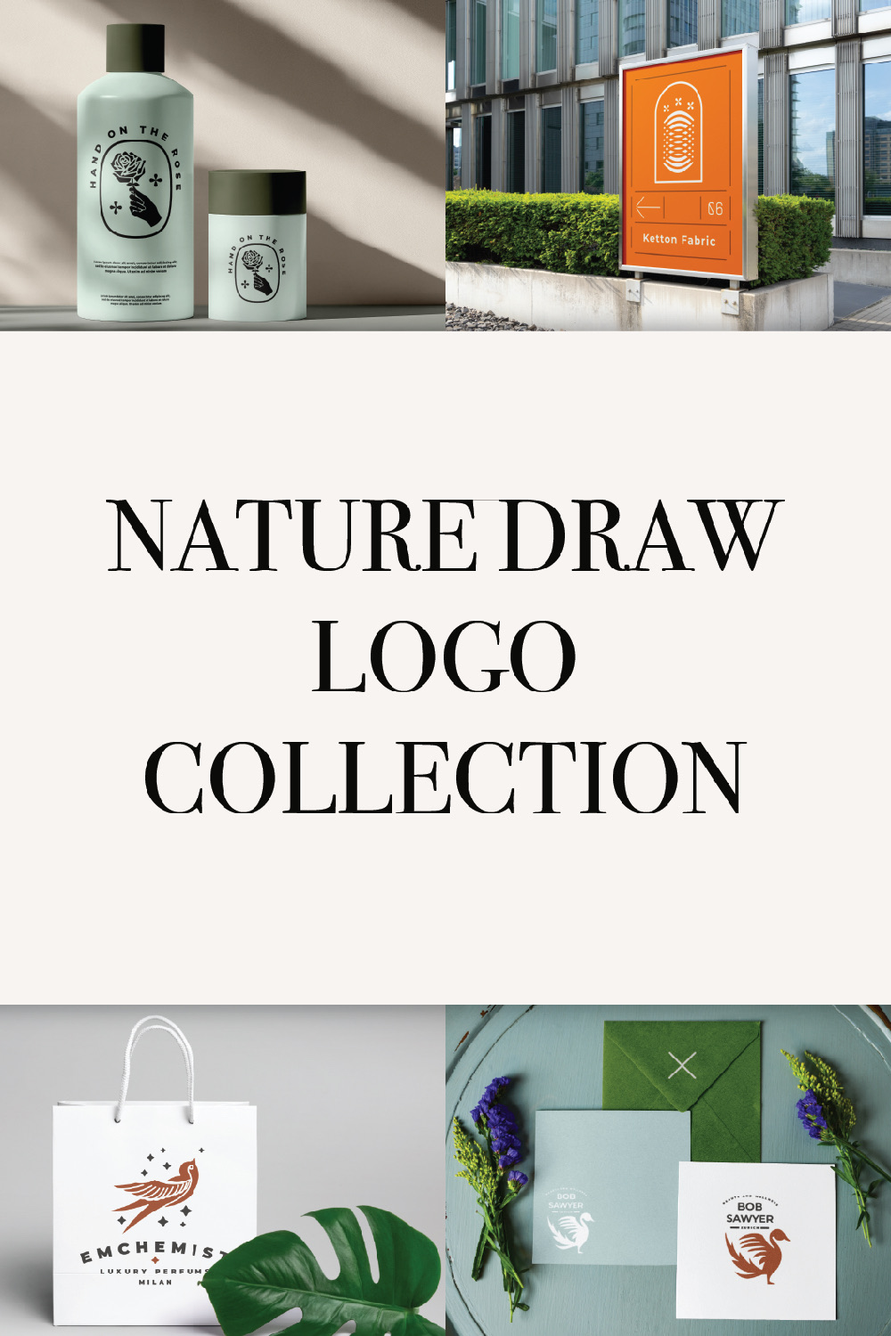 Nature Draw Logo Collection pinterest preview image.