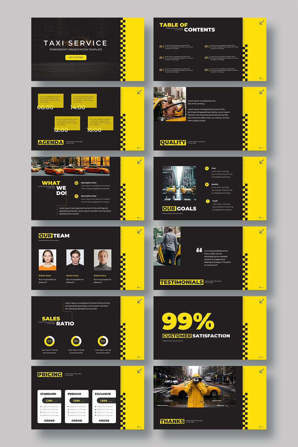 Taxi Services google slides presentation templates pinterest preview image.