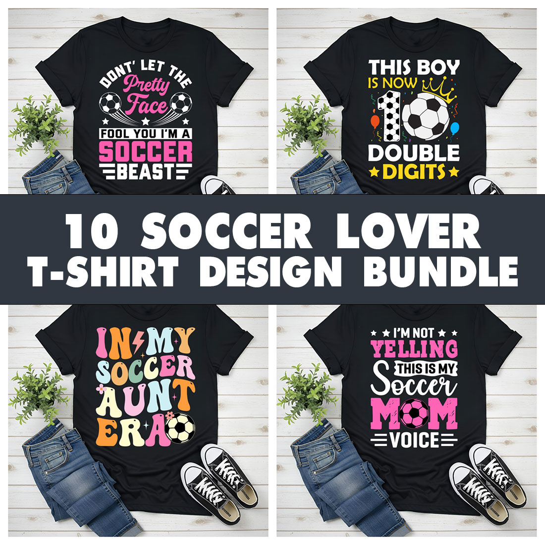 Soccer Lover T-shirt Design Bundle Graphic Design Soccer Lover cover image.