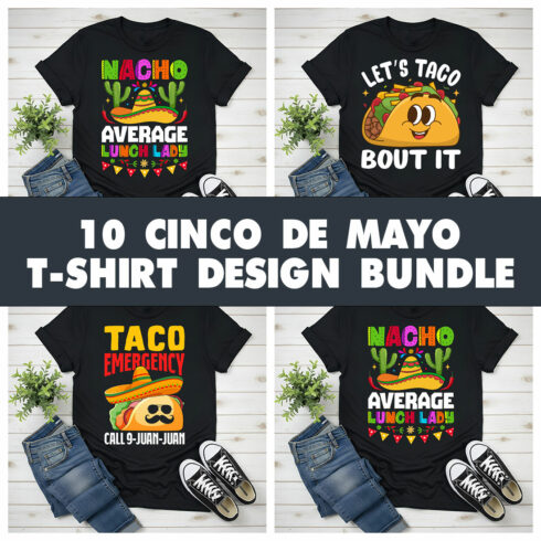 Cinco De Mayo T-shirt Design Bundle Design lovers cover image.