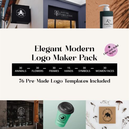 Elegant Modern Logo Maker Pack cover image.