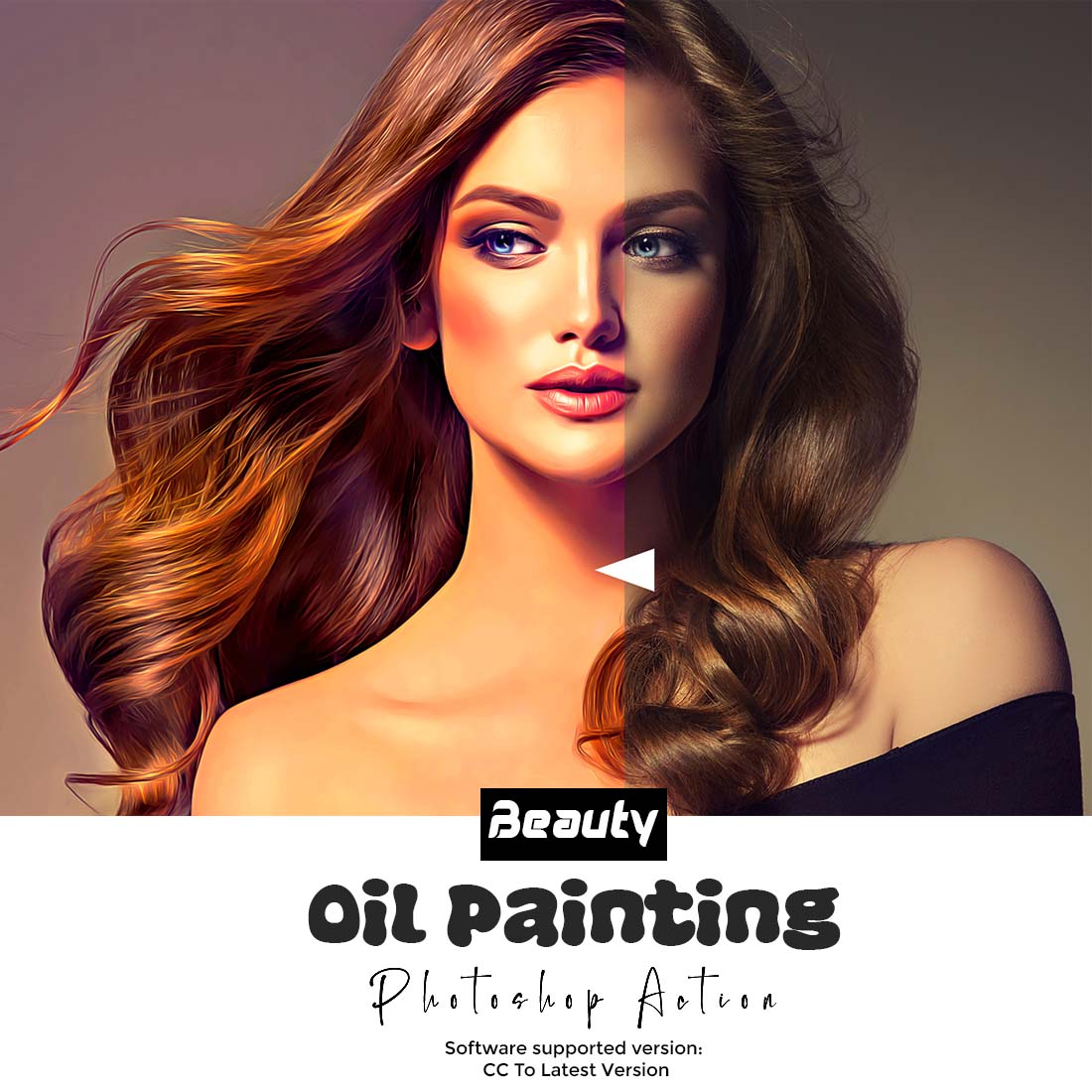 Beauty Oil Painting Photoshop Action cover image.