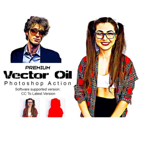 Premium Vector Oil Photoshop Action cover image.