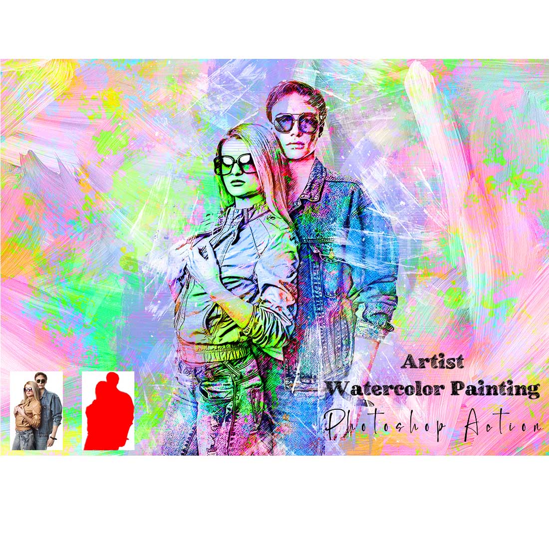 Artist Watercolor Painting Photoshop Action cover image.