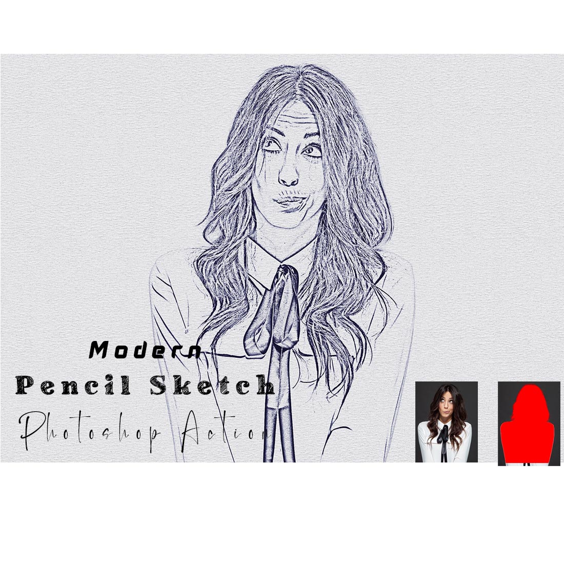 Modern Pencil Sketch Photoshop Action cover image.