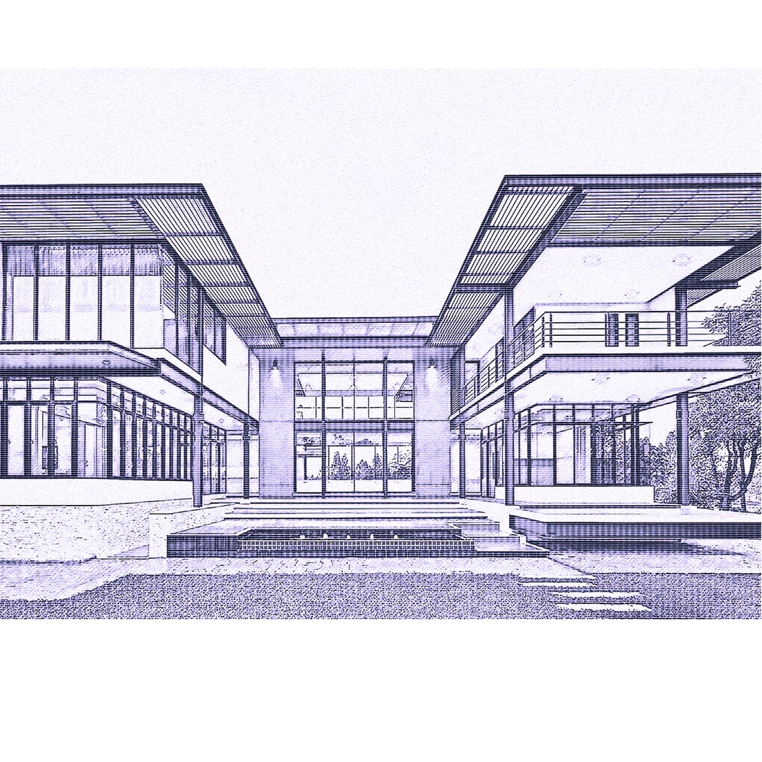 Architecture Drawing Photoshop Action preview image.