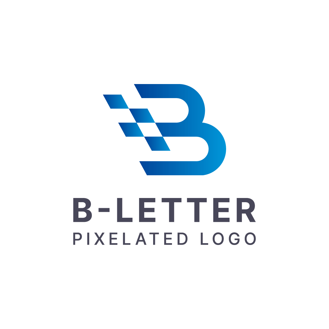 B letter pixelated logo preview image.