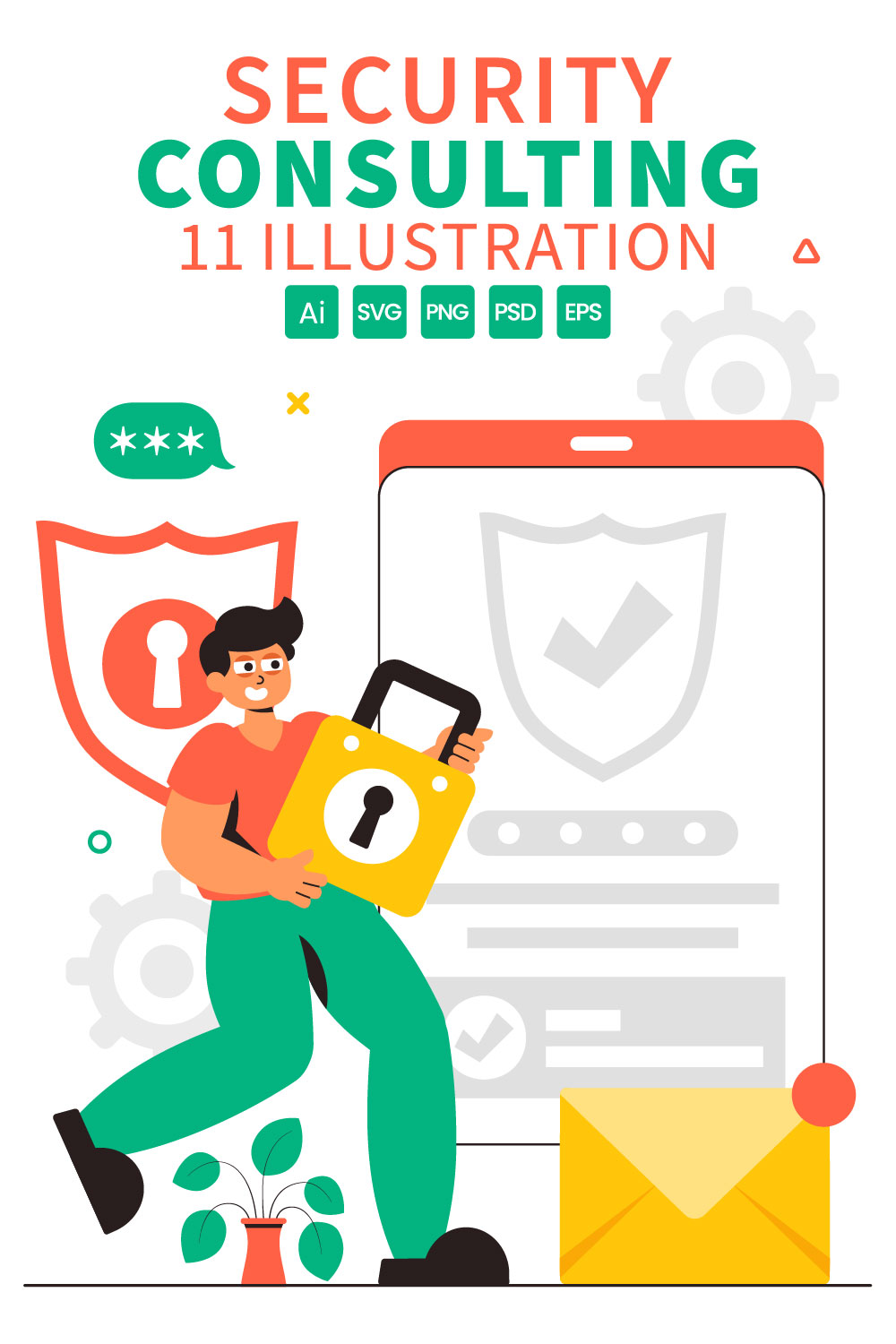 11 Security Consulting Illustration pinterest preview image.